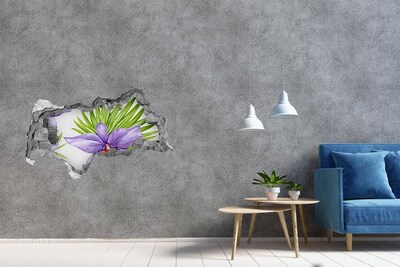 3D muursticker gescheurde muur Bloemengat in de muur