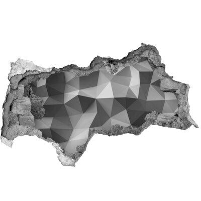 Wandsticker 3D doorkijk Geometrisch gat in de muur