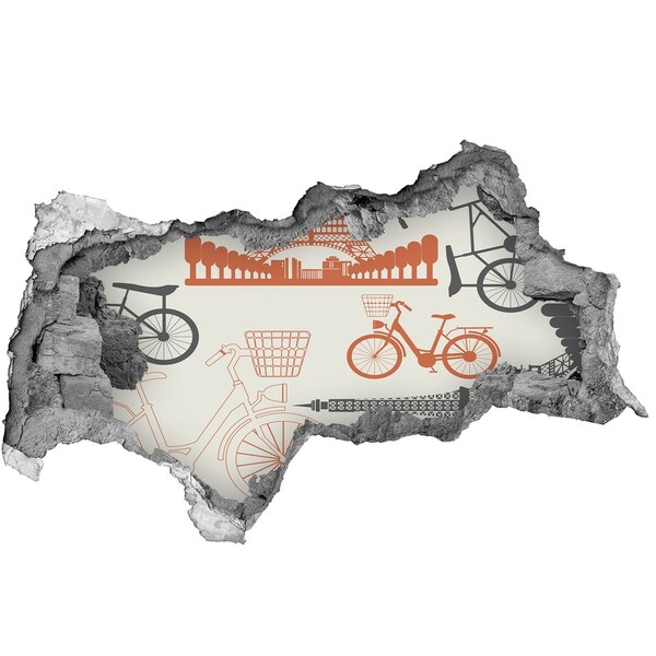 3D sticker gat in stenen muur Parijs in detail