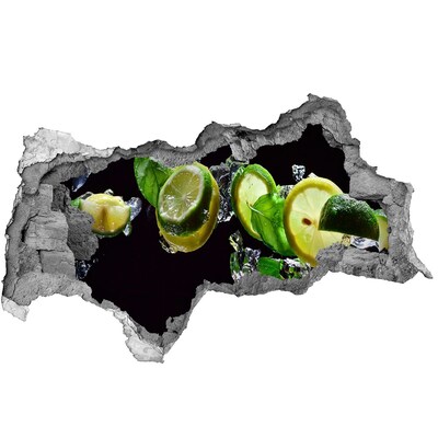 Wandsticker 3D doorkijk Een frisse citroensmaak