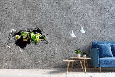 Wandsticker 3D doorkijk Een frisse citroensmaak