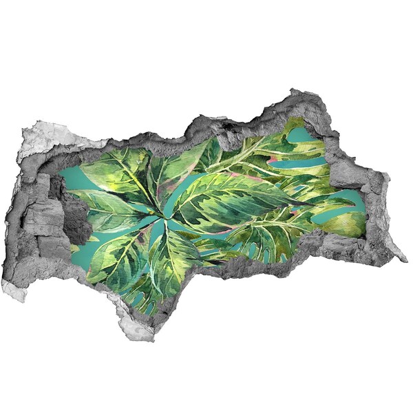 Naklejka 3D dziura na ścianę Zielona dżungla za ścianą