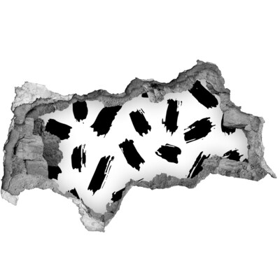 Zelfklevende 3D wandsticker illusie Een beschadigde muur met abstracte strepen.