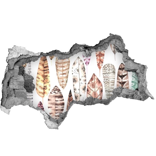 Fototapeta dziura na ścianę Kolorowe liście w dziurze w ścianie