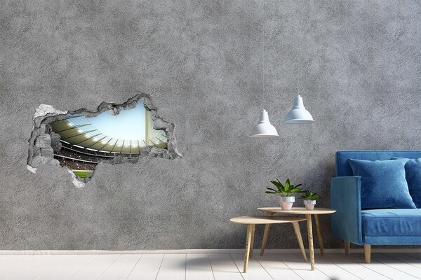 3D sticker gat in stenen muur Een stadion vol emoties