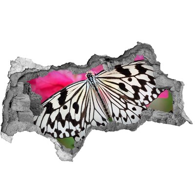 Dziura 3d fototapeta naklejka Motyl w rozbitym murze