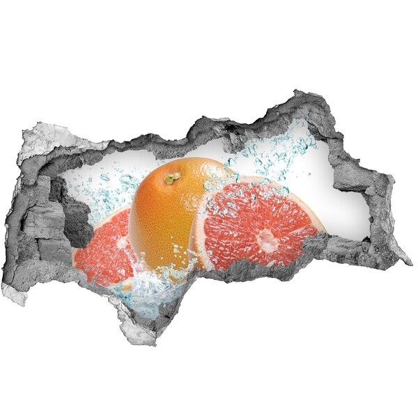 3D sticker gat in stenen muur Fruitparadijs met een waterval