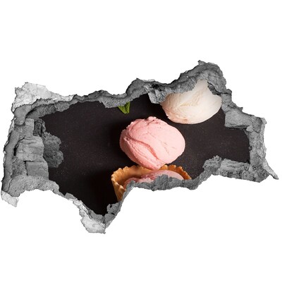 Naklejka 3D dziura samoprzylepna Lodowa uczta w dziurze w ścianie