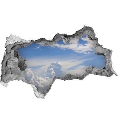 Wandsticker 3D doorkijk De hemel is vol wolken.