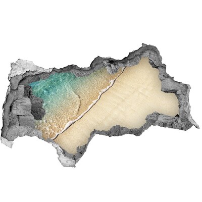 Dziura 3d w ścianie naklejka Karaibska plaża przez dziurę w ścianie