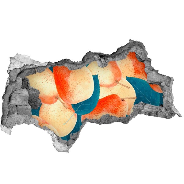 Zelfklevende 3D wandsticker illusie Fruitparadijs achter de muur