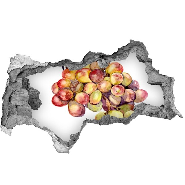 Zelfklevende 3D wandsticker illusie Fruit in een gat in de muur