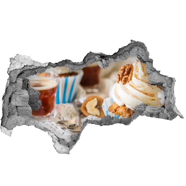 Wandsticker 3D doorkijk Een waar paradijs met cupcakes