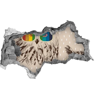 3D muursticker gescheurde muur Uilenoog in een gat in de muur
