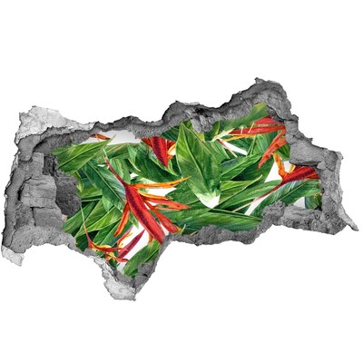 Naklejka 3D dziura na ścianę Tropikalny raj za ścianą