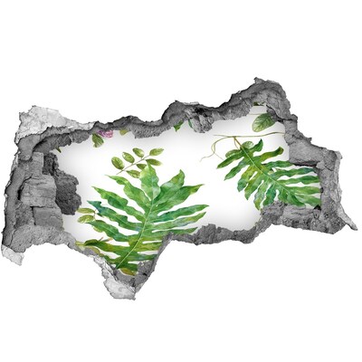 Naklejka 3D dziura na ścianę Tropikalny raj za ścianą