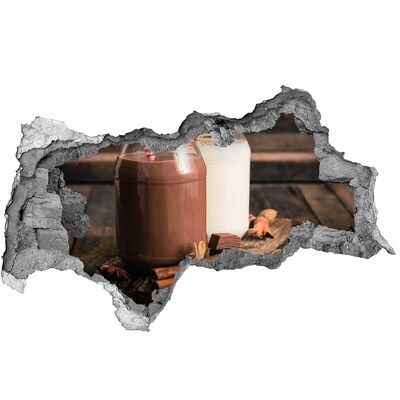 Wandsticker 3D doorkijk Chocoladelekkernijen in een natuurlijke omgeving