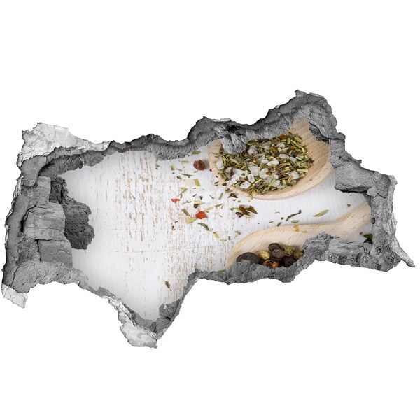 3D sticker gat in stenen muur Specerijenexplosie