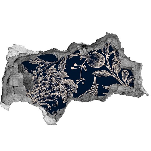 Naklejka 3D dziura na ścianę Ptak na tle roślinności