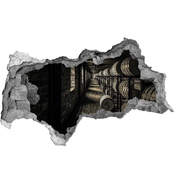 3D muursticker gescheurde muur Interieur van de vatenkelder