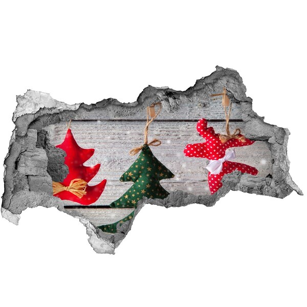 Samoprzylepna naklejka na ścianę Świąteczna dekoracja w dziurze w ścianie