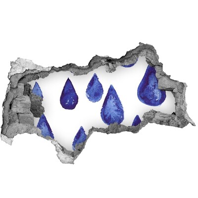 3D muursticker gescheurde muur Waterdruppels op de muur