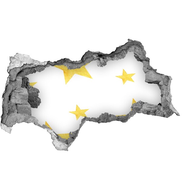 Fototapeta dziura na ścianę Złota gwiazda na białym tle