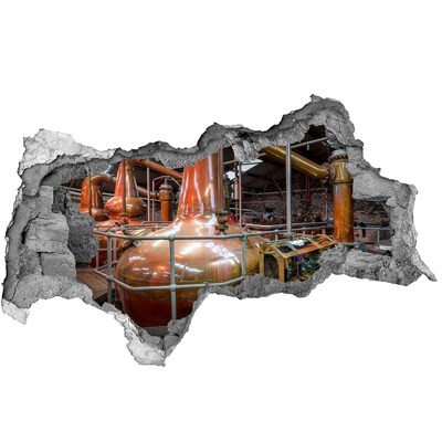 Zelfklevende 3D wandsticker illusie Interieur van een whiskystokerij