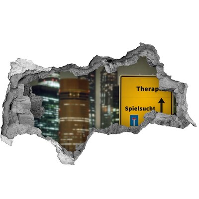 Samoprzylepna dziura na ścianę Miasto nocą z oznakowaniem terapeutycznym
