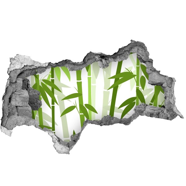 Naklejka 3D dziura na ścianę samoprzylepna Bamboo w dziurze w ścianie