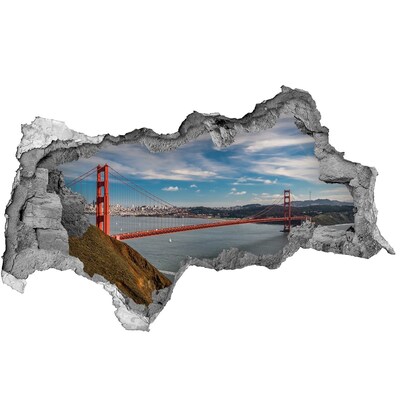 Wandsticker 3D doorkijk Golden Gate in San Francisco