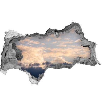3D muursticker gescheurde muur Hemel in de wolken