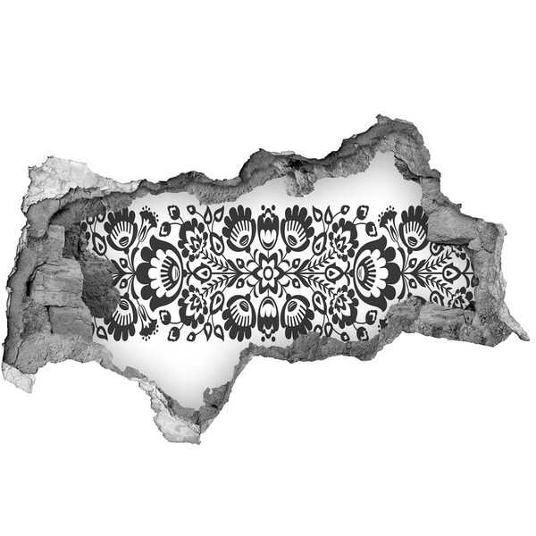 3D muursticker gescheurde muur Bloemenmotief op de muur