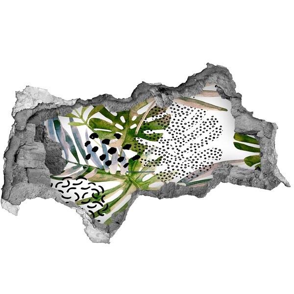 Wandsticker 3D doorkijk Een verborgen tropische tuin