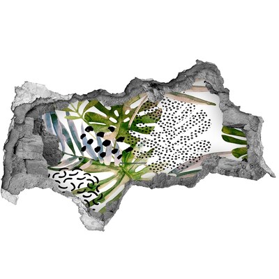 Wandsticker 3D doorkijk Een verborgen tropische tuin