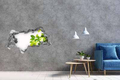 Wandsticker 3D doorkijk Een groene oase achter de muur