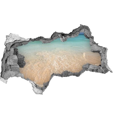 3D sticker gat in stenen muur Paradijsstrand