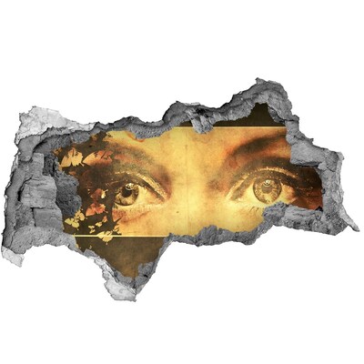 Zelfklevende 3D wandsticker illusie Ogen van achter de muur