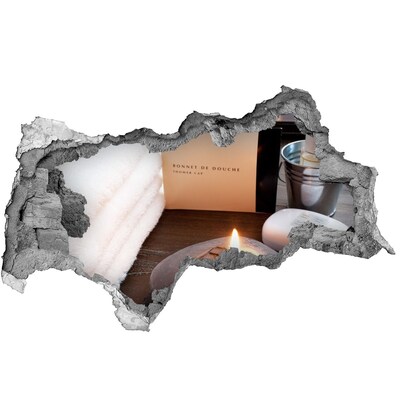 Zelfklevende 3D wandsticker illusie Ontspan in de spa.