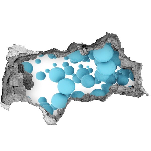 Dziura 3d fototapeta naklejka Bąbelki w niebieskiej przestrzeni