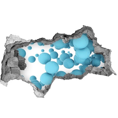 Dziura 3d fototapeta naklejka Bąbelki w niebieskiej przestrzeni