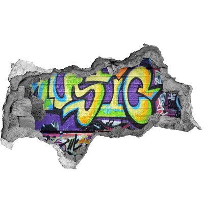 Foto zdjęcie dziura na ścianę Graffiti w zniszczonej ścianie