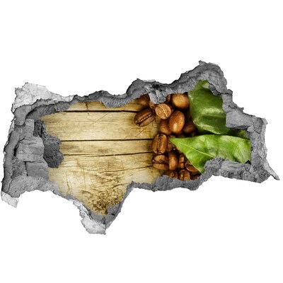 Zelfklevende 3D wandsticker illusie Koffie in een betonnen gat