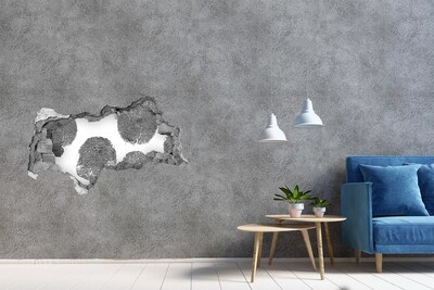 Wandsticker 3D doorkijk Vingerafdruk op de muur