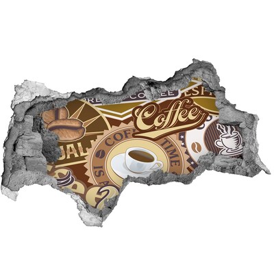3D muursticker gescheurde muur Koffieplezier
