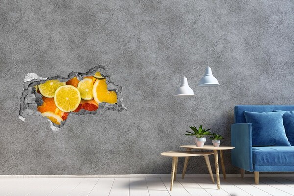 3D muursticker gescheurde muur Een fruitig paradijsje, verscholen in de muren.