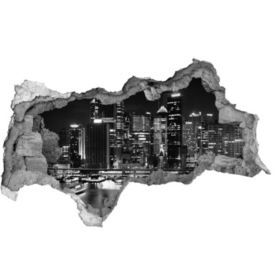 Fototapeta dziura na ścianę 3d Nowoczesne miasto nocą