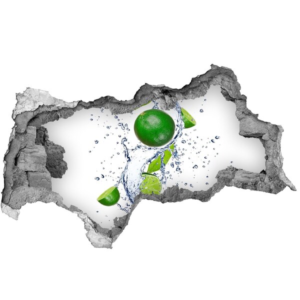 Naklejka 3D dziura na ścianę Orzeźwiająca limonka w wodzie