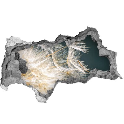 Wandsticker 3D doorkijk Een bloemenlandschap achter het gat