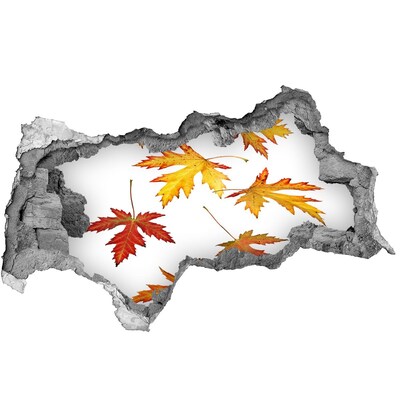 Wandsticker 3D doorkijk Herfstlandschap met bladeren